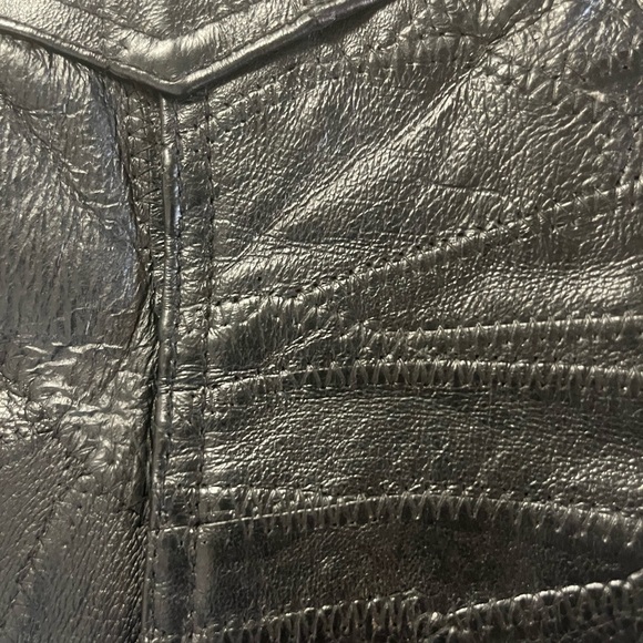 Intro Leather Vest XL with Flag Sewn on Back Lined Pocket and Vest Polyester - Picture 5 of 7